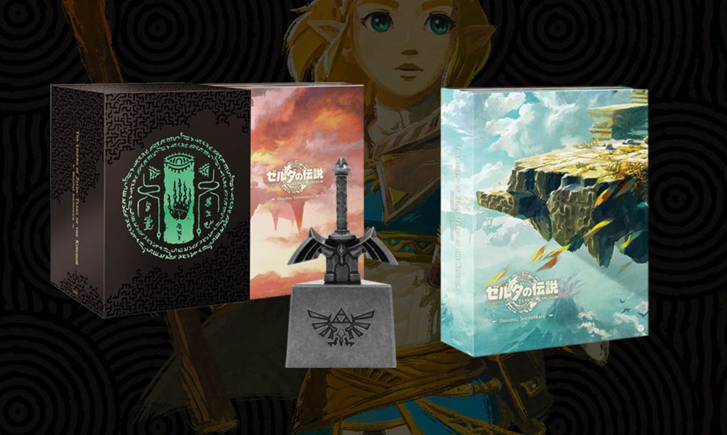 Sur cette image, on remarque les 2 coffrets CD ainsi que la clé USB Master Sword, parfait pour les amateurs de musiques Zelda TOTK.