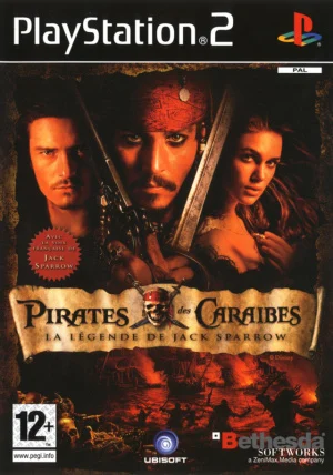 Jaquette officielle du jeu vidéo Pirates des Caraïbes : La Malédiction du Black Pearl dans sa version Playstation2